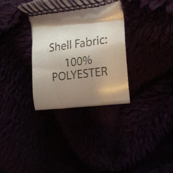 NWOT 🐾 Paw Print 🐾 Dark Purple & Black Fleece Full Zipper Jacket Sz 2x - Picture 7 of 7